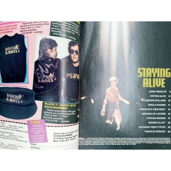 Staying Alive John Travolta Official Movie Magazine Vintage 1983 Stallone 1st Ed - Picture 5 of 12